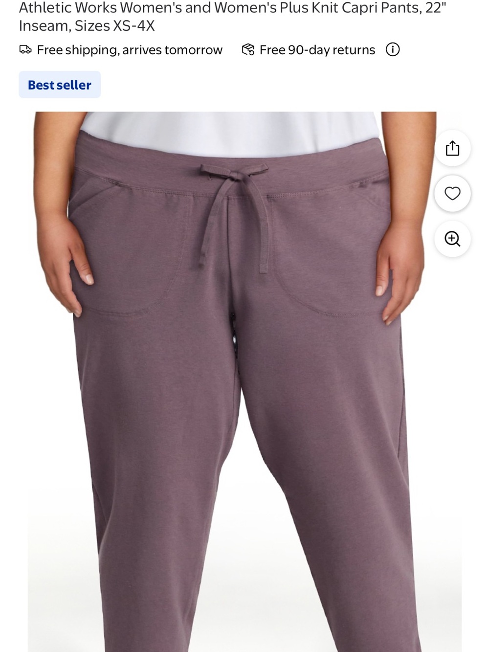 Athletic Works Drawstring Capris - Picture 5 of 6